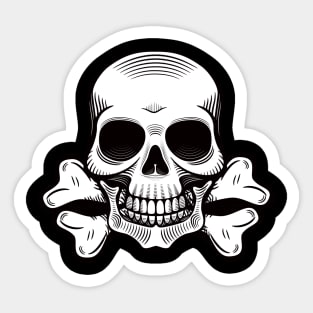 Skull T-shirt Sticker